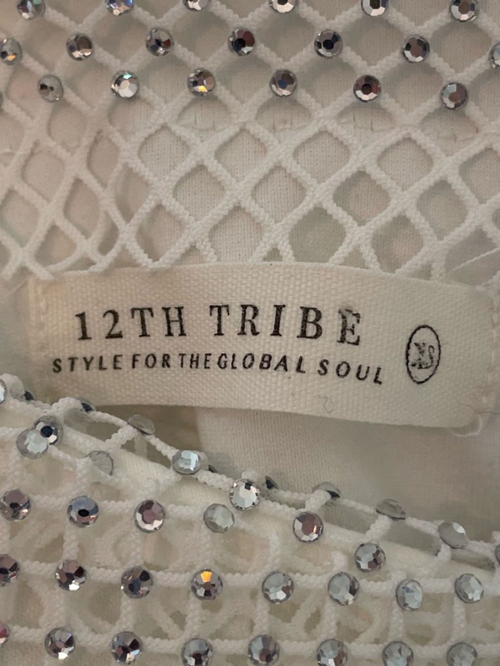 12th Tribe Anna White Rhinestone Mesh Sleeveless Backless Mini Dress size XS - Picture 10 of 16